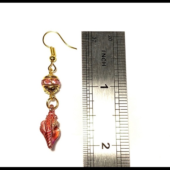 Pink Shell Earrings - Picture 2 of 2